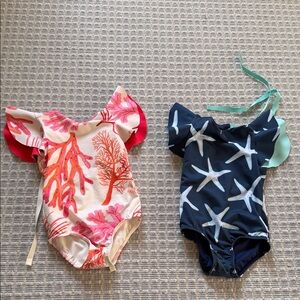 Kids Swim One Piece Set - Coral and Starfish Design